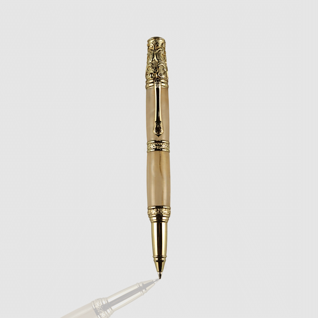 Victorian Twist Pen - Gold Papaya Pearl