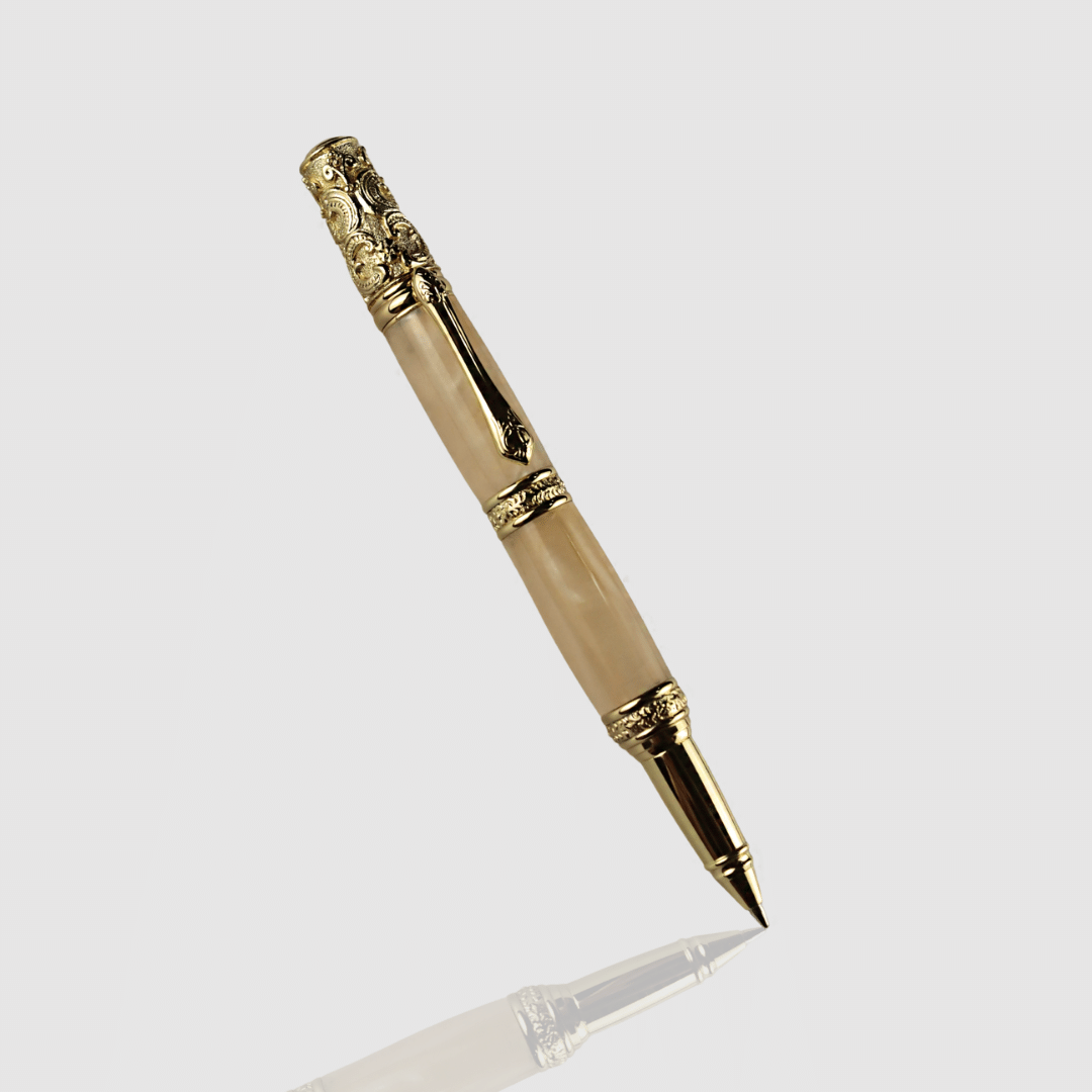 Victorian Twist Pen - Gold Papaya Pearl