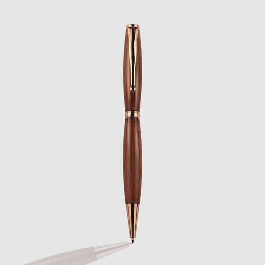 Rhodesian Teak Twist Pen - Rose Gold