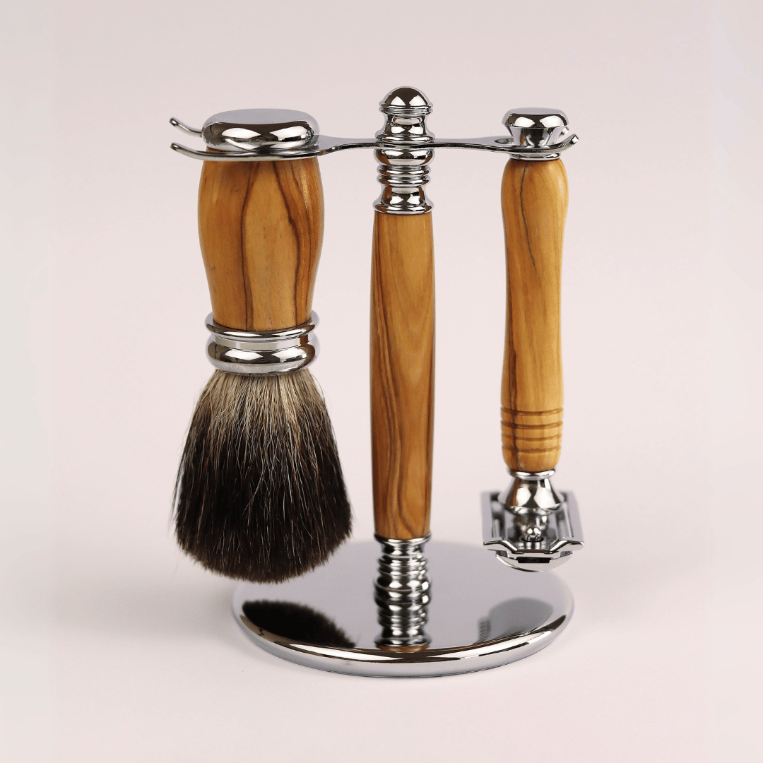 Vintage Razor & Brush Shaving Stand