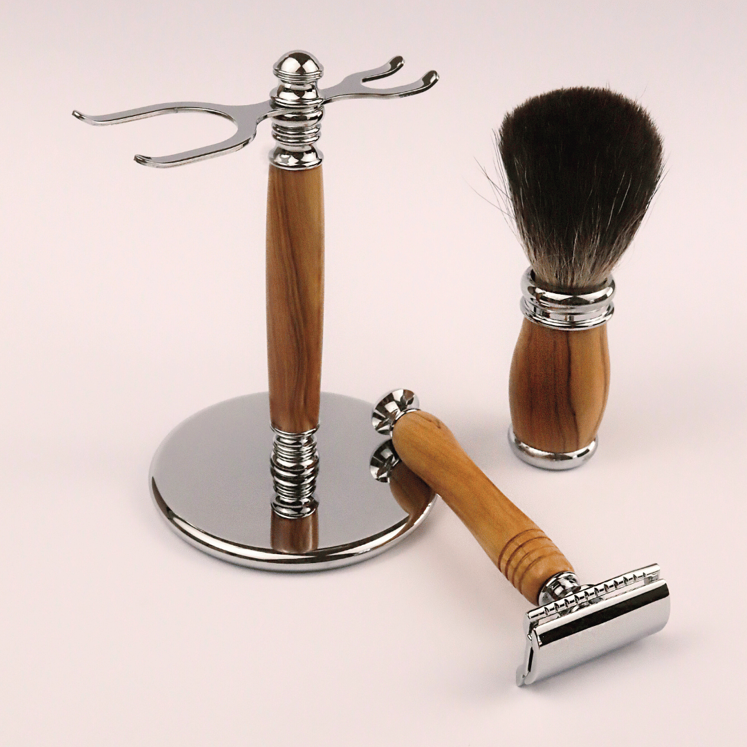 Vintage Razor & Brush Shaving Stand