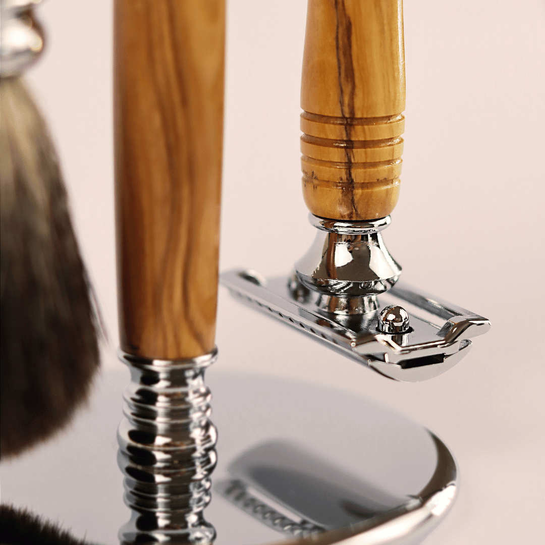 Vintage Razor & Brush Shaving Stand