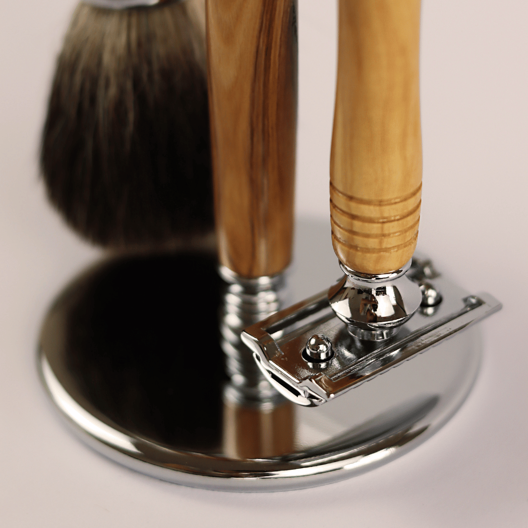 Vintage Razor & Brush Shaving Stand