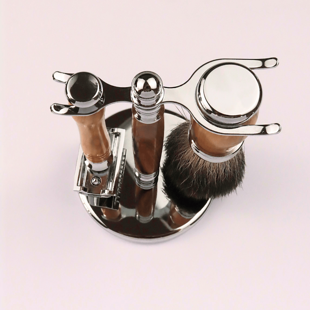 Vintage Razor & Brush Shaving Stand