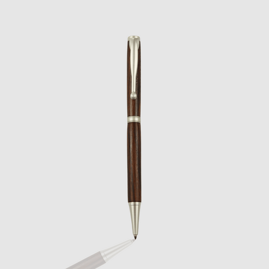Walnut Twist Pen - Satin Silver