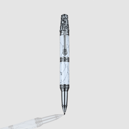 Victorian Twist Pen - Yunstone White Marble