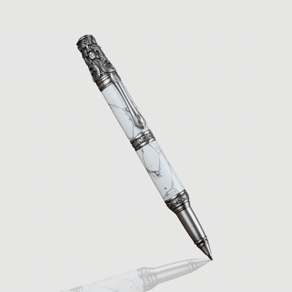 Victorian Twist Pen - Yunstone White Marble