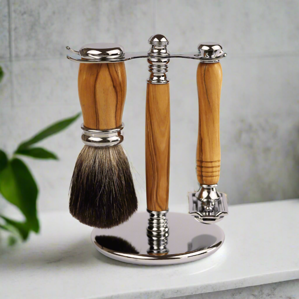 Vintage Razor & Brush Shaving Stand